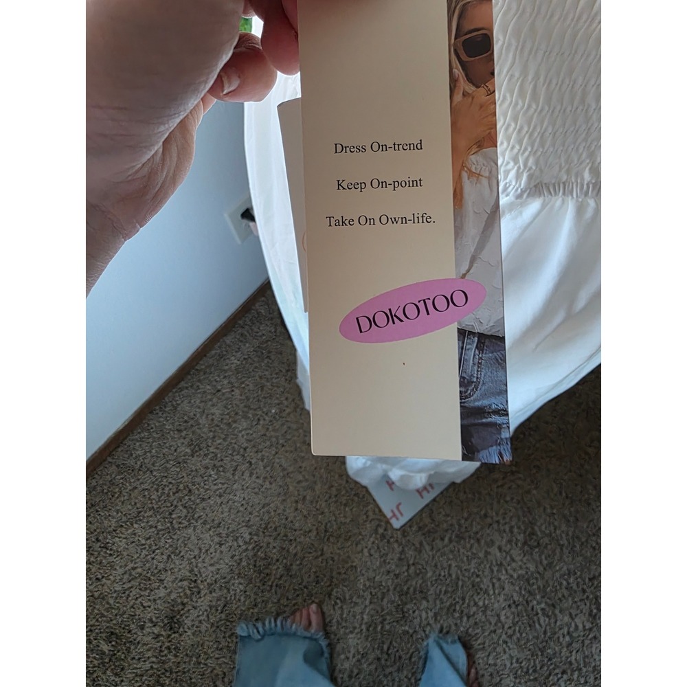 NWT || Dokotoo || White Smocked Button Down Maxi Dress || Size: S/M || - Picture 6 of 7